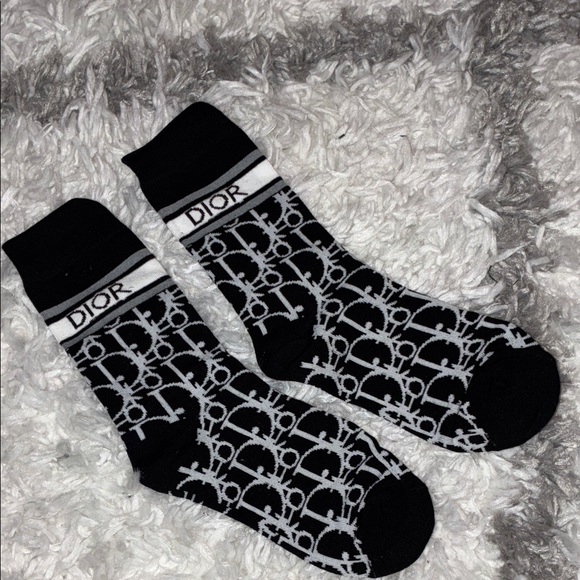 Dior Monogram Black and Gray Socks - Picture 2 of 3